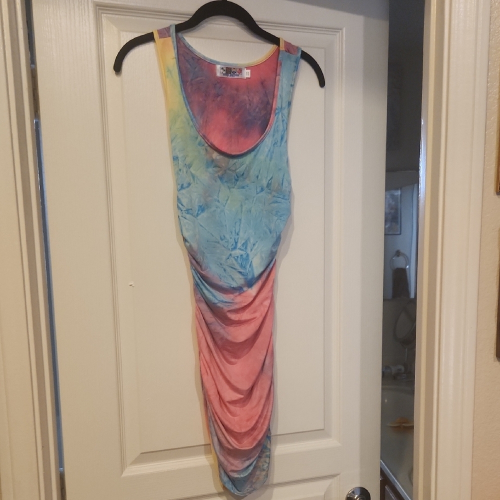 India Boutique Multicolor Tie-Dye Mini Dress